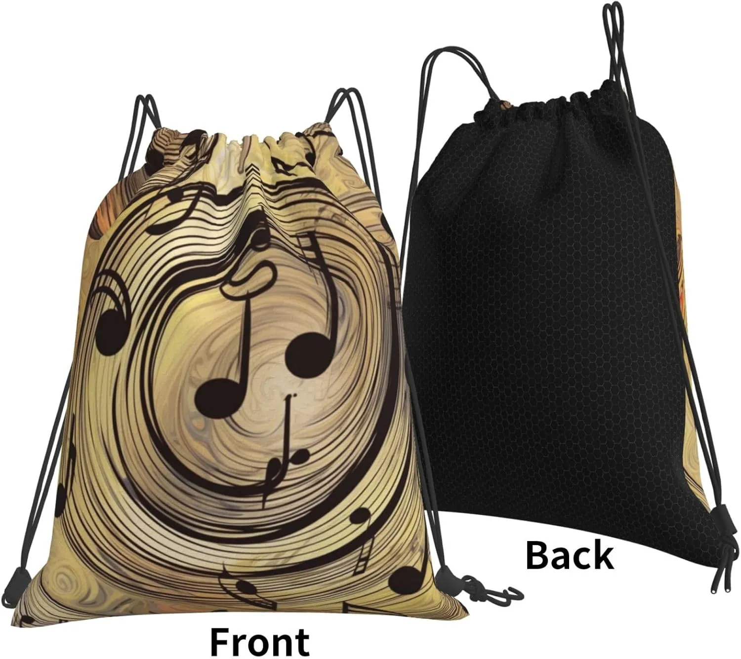 KHiry Drawstring Backpack Waterproof String Bag Muisc Note Drawstring Sackpack Gym Bag for Man Woman