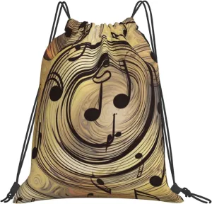 KHiry Drawstring Backpack Waterproof String Bag Muisc Note Drawstring Sackpack Gym Bag for Man Woman