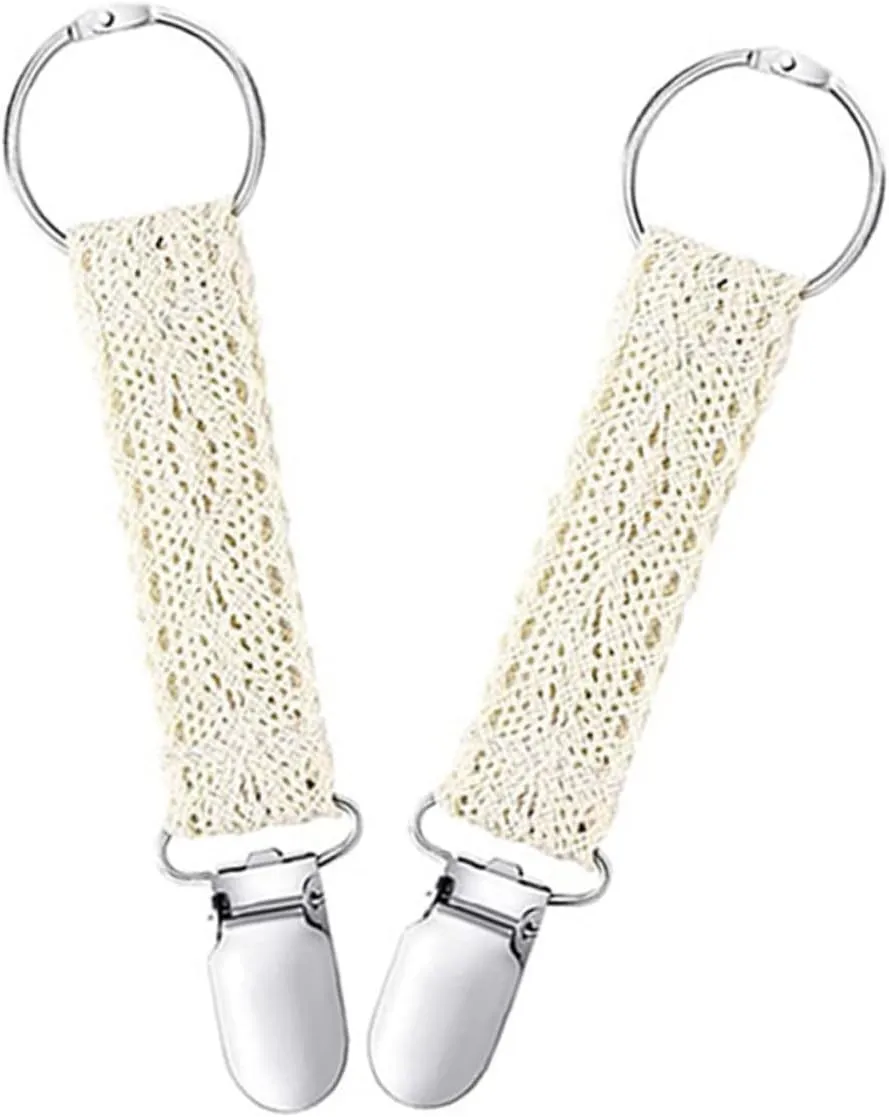 KICHOUSE 2Pcs Lace Hat Clip for Travel Elegant Lace Trim Holder for Bags Sweaters Scarves Versatile Accessory for Women Secure Clip for Outdoor Daily Use