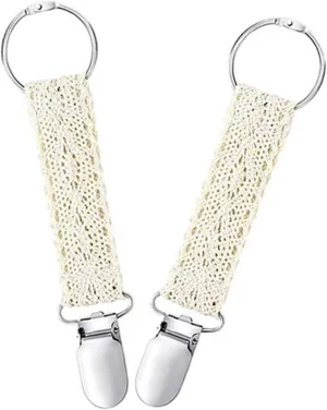 KICHOUSE 2Pcs Lace Hat Clip for Travel Elegant Lace Trim Holder for Bags Sweaters Scarves Versatile Accessory for Women Secure Clip for Outdoor Daily Use