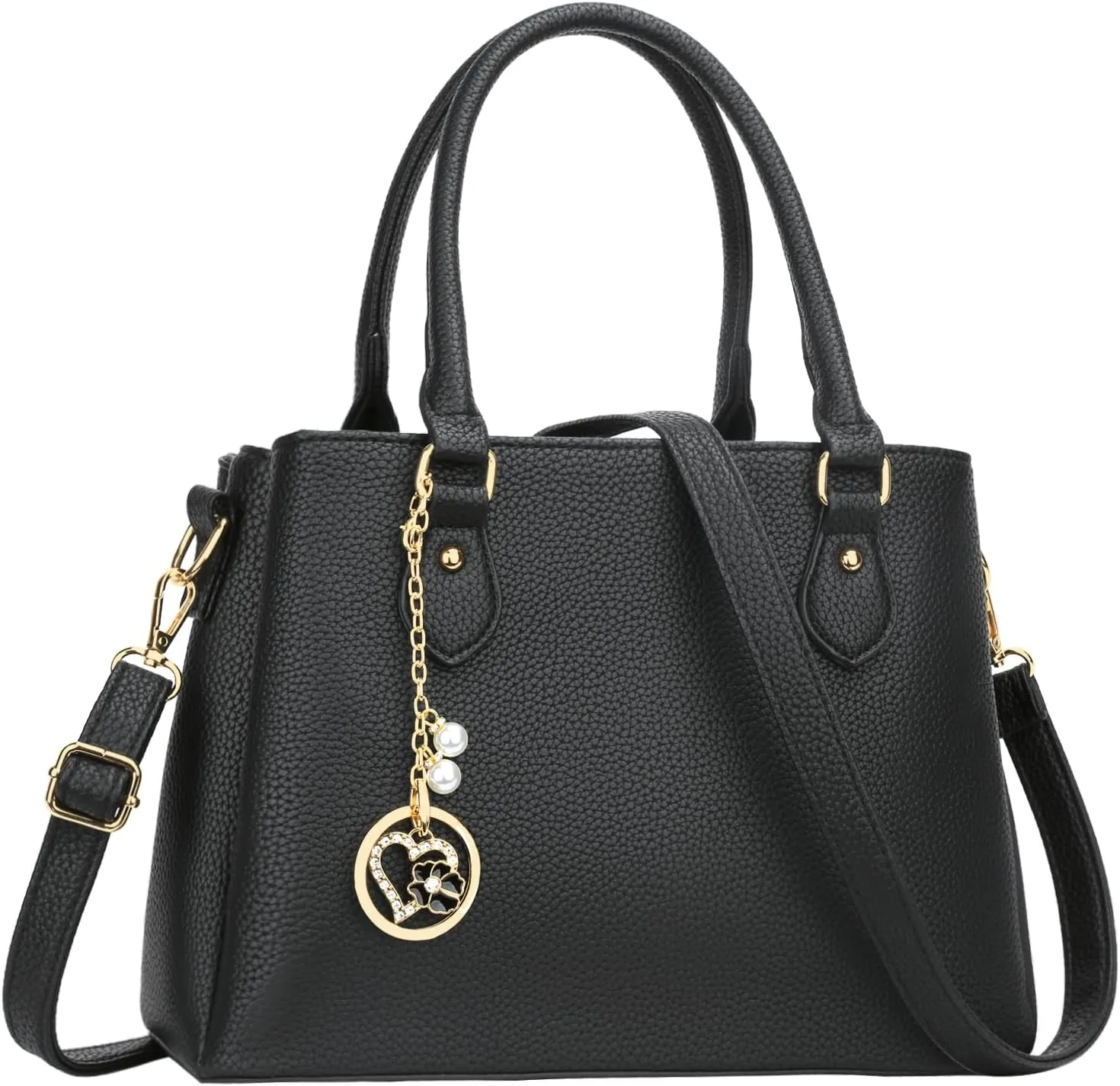 KKXIU Women Satchel Bags Handle Shoulder Handbags and Purses Pockets Zipper Leather Crossbody Bags