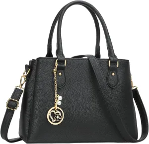 KKXIU Women Satchel Bags Handle Shoulder Handbags and Purses Pockets Zipper Leather Crossbody Bags