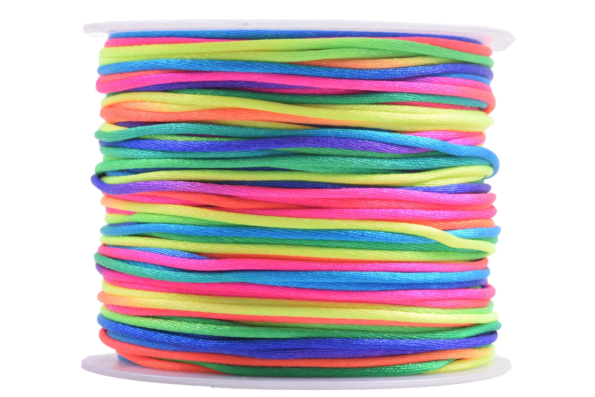 KONMAY 5 Rolls 1.5mm Nylon Rattail Satin Silk Beading Cord Macrame Thread for Jewelry Making, Chinese Knotting, Beading,