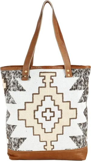 KPL Sel De Mer Upcycled Canvas and leather Hand Bag Cowhide Tote Bag shopping bag carry on leather bag