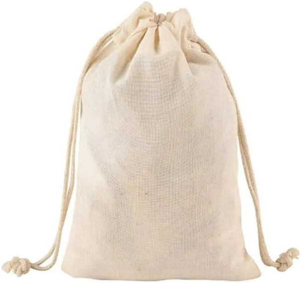 KUPOO 30PS Cotton Bags Cotton Muslin Bags Drawstring Muslin Bag for Wedding Party Favor and DIY Craft (6x8 Inch)