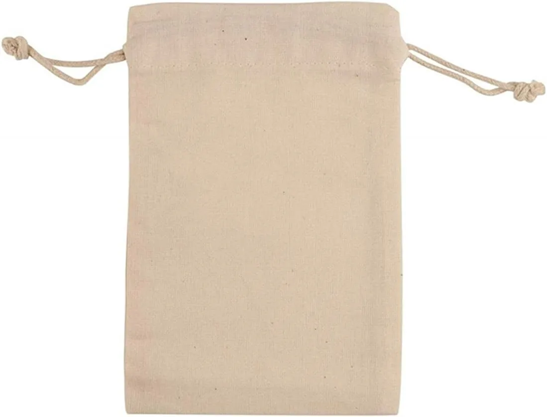 KUPOO 30PS Cotton Bags Cotton Muslin Bags Drawstring Muslin Bag for Wedding Party Favor and DIY Craft (6x8 Inch)