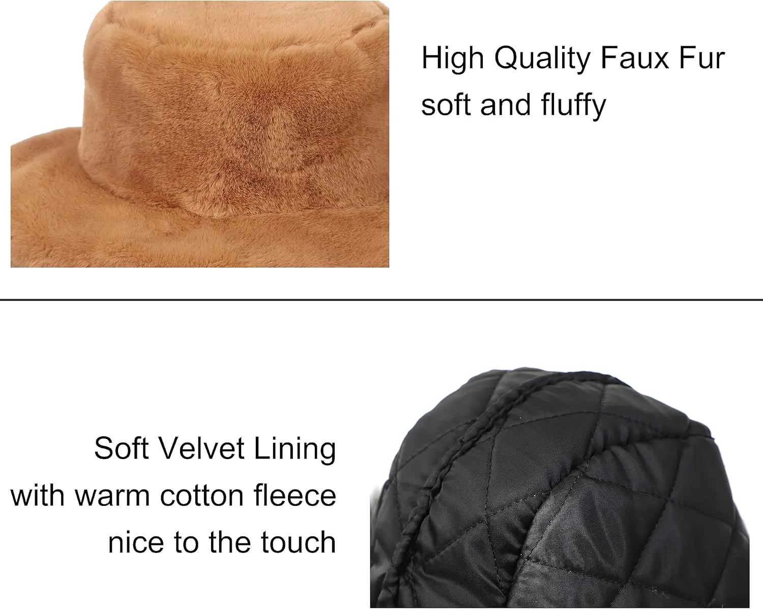LA CARRIE Women's Snakeskin Print Faux Fur Bucket Hat Winter Warmer Fisherman Cap