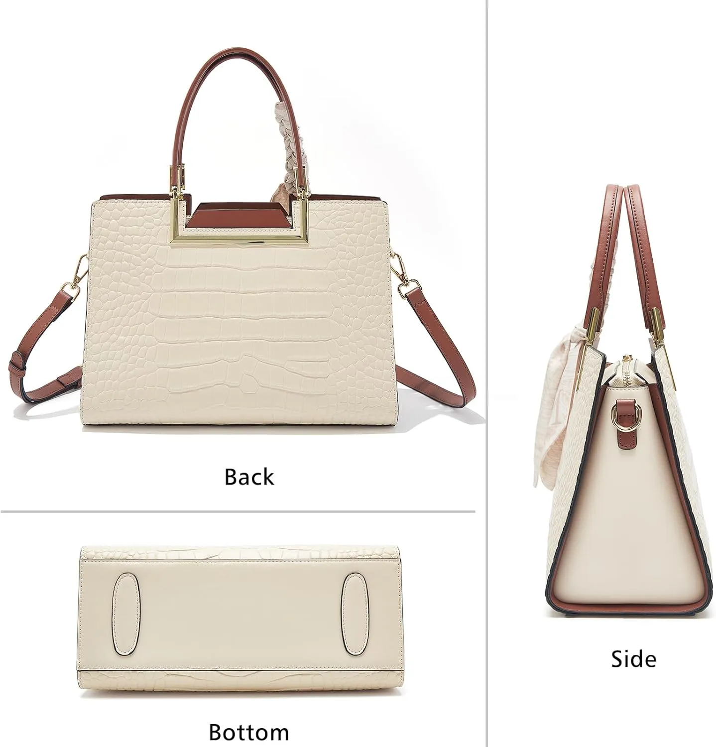 LAORENTOU Women Crossbody Handbags Cow Leather Satchel Handbags for Women Top-handle Shoulder Tote Purses