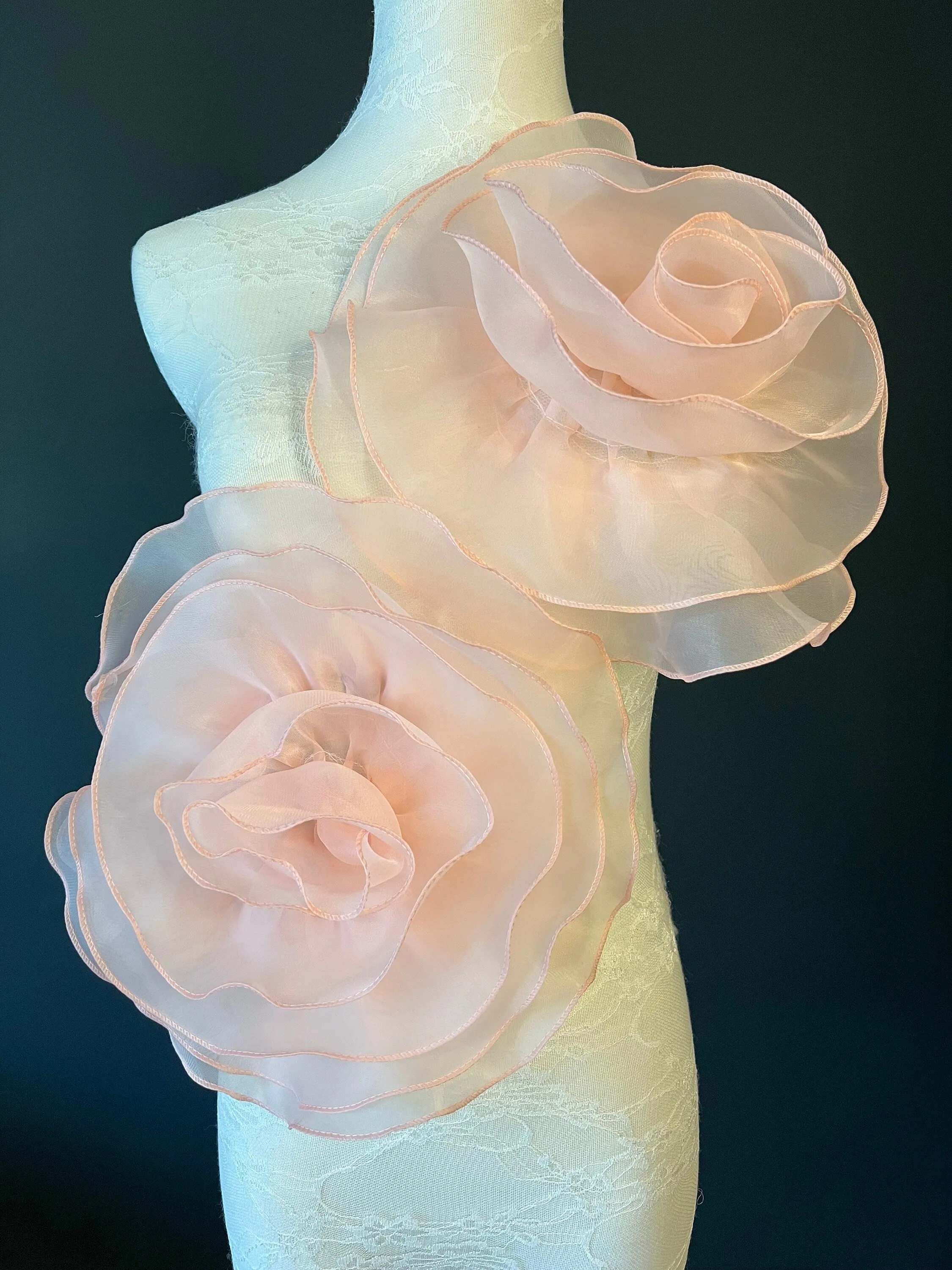 Large 3D Corsage Flower, 6 colours, 10” Wide, Pin on Corsage, Bridal, Clothing, Dress, Hat, Accessory, FAN Design