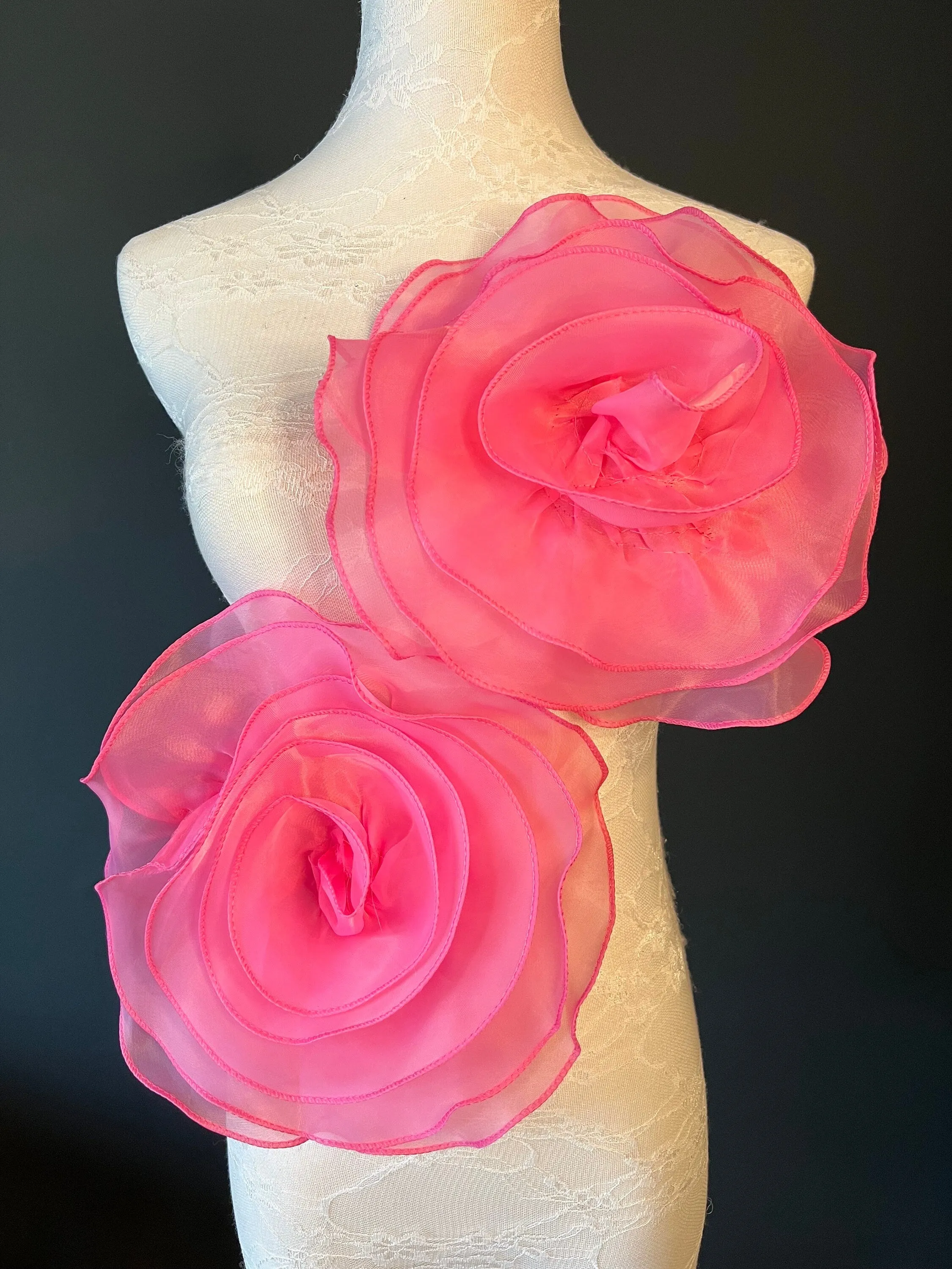 Large 3D Corsage Flower, 6 colours, 10” Wide, Pin on Corsage, Bridal, Clothing, Dress, Hat, Accessory, FAN Design