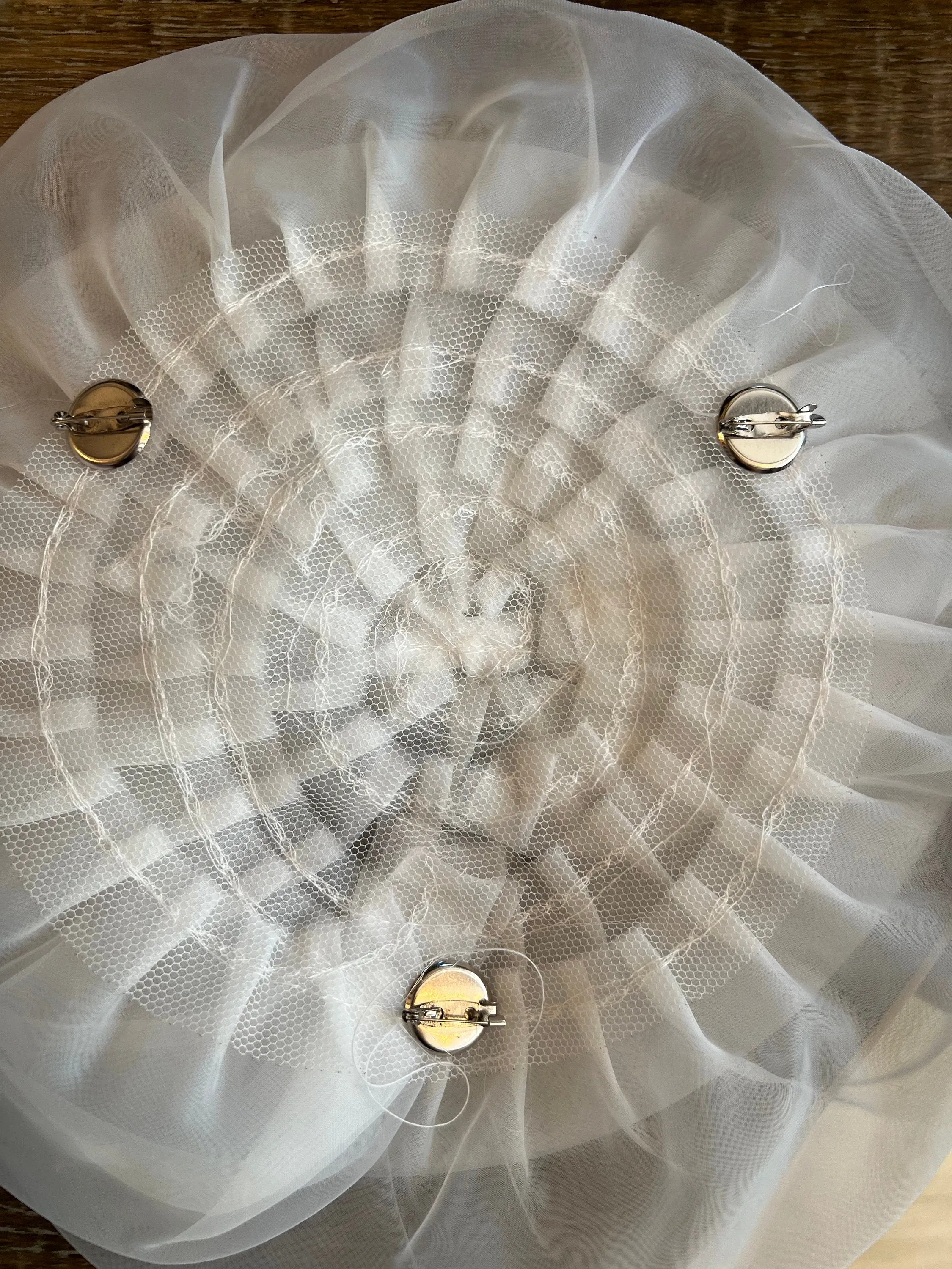 Large 3D Corsage Flower, Ivory, 12” Wide, Pin on Corsage, Bridal, Clothing, Dress, Hat, Accessory, FAN Design