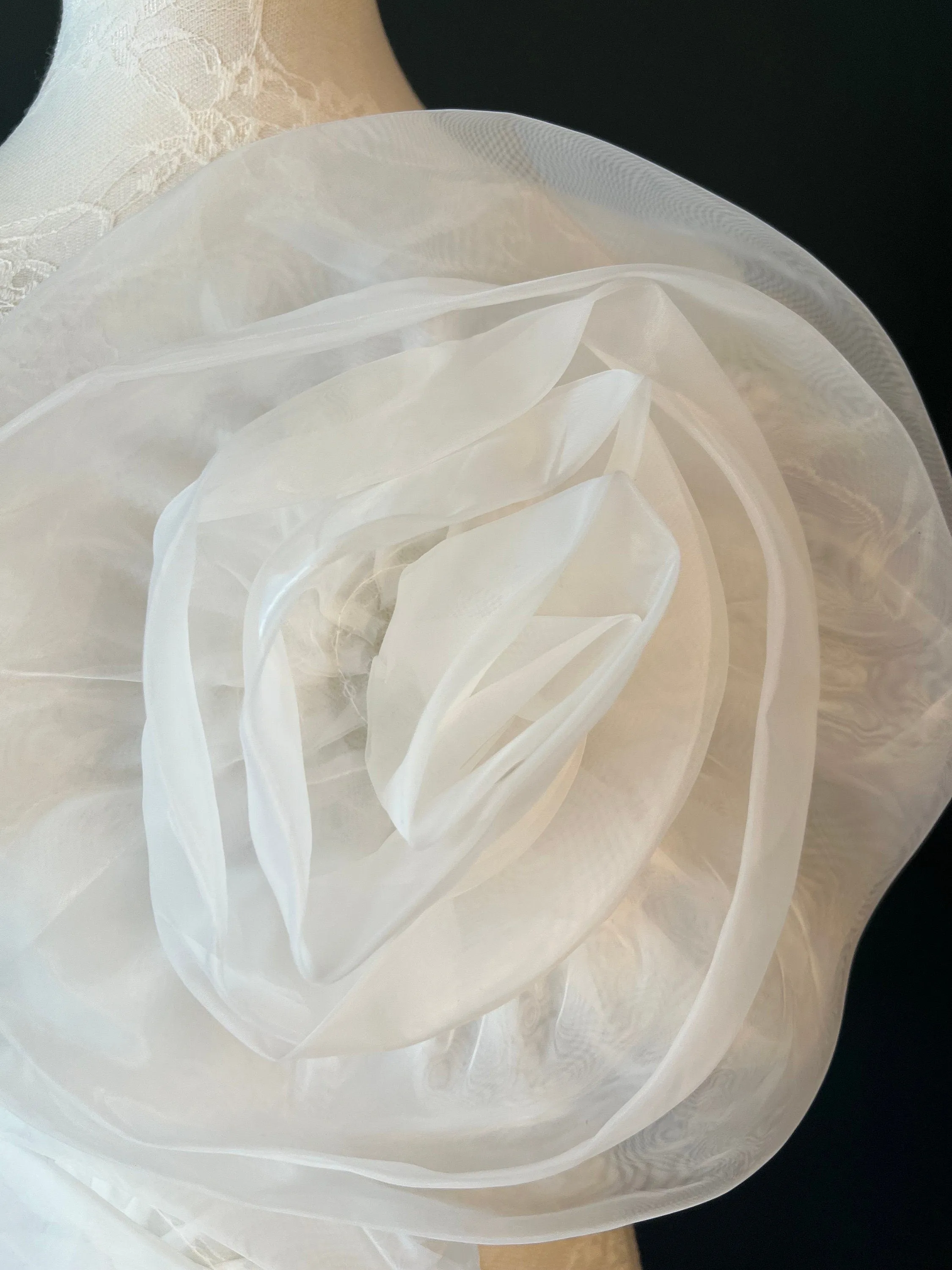 Large 3D Corsage Flower, Ivory, 12” Wide, Pin on Corsage, Bridal, Clothing, Dress, Hat, Accessory, FAN Design