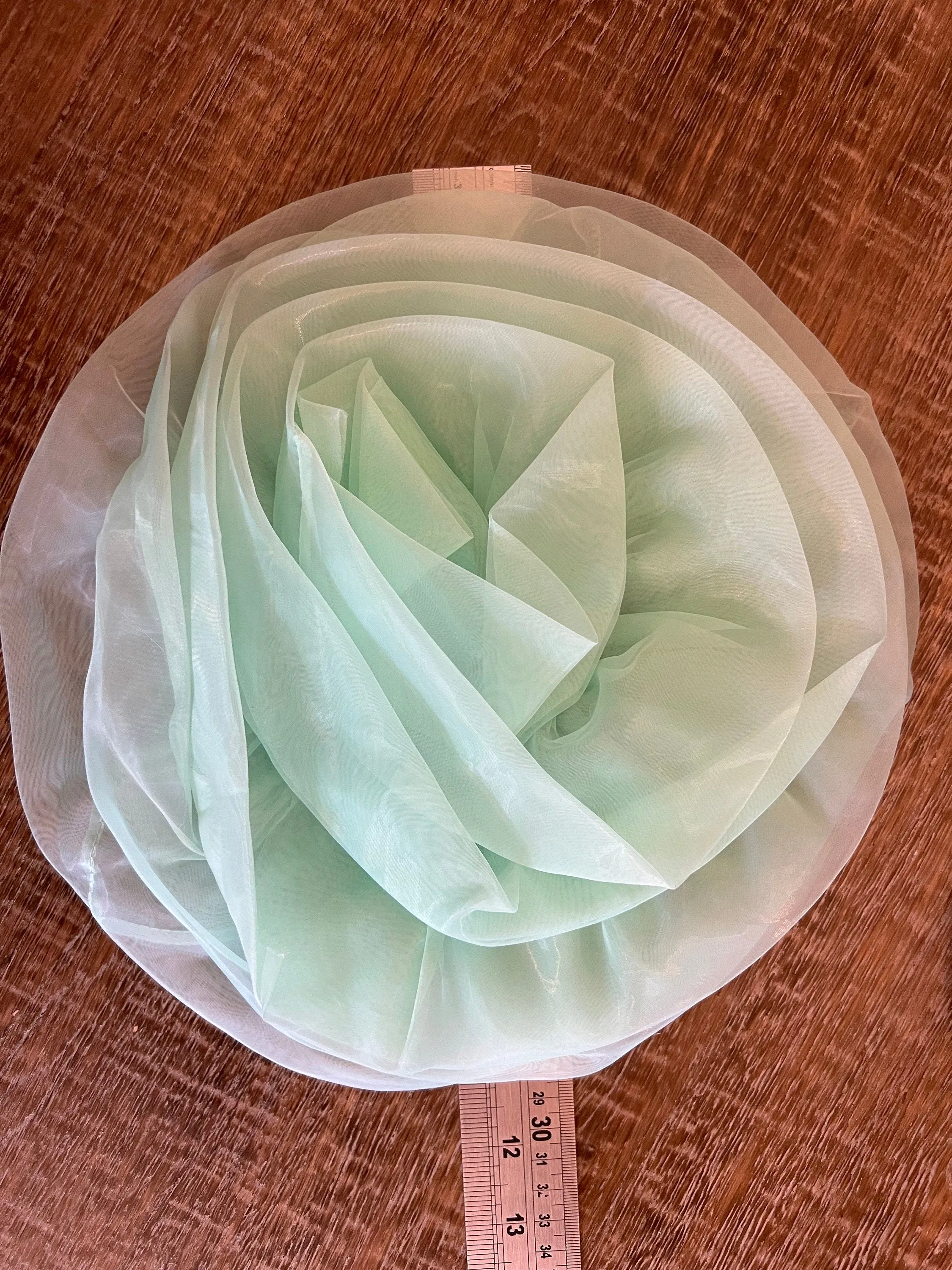 Large 3D Corsage Flower, Mint Green, 11” Wide, Pin on Corsage, Bridal, Clothing, Dress, Hat, Accessory, FAN Design
