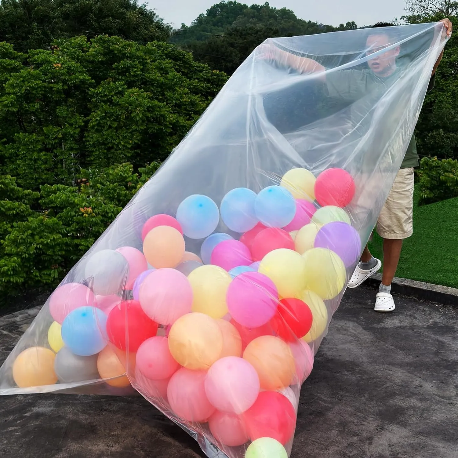 Large balloon bags (4 Pcs),balloon transport bags transparent giant storage bags 59x98 inches(2pcs) 47x59 inches(2pcs)