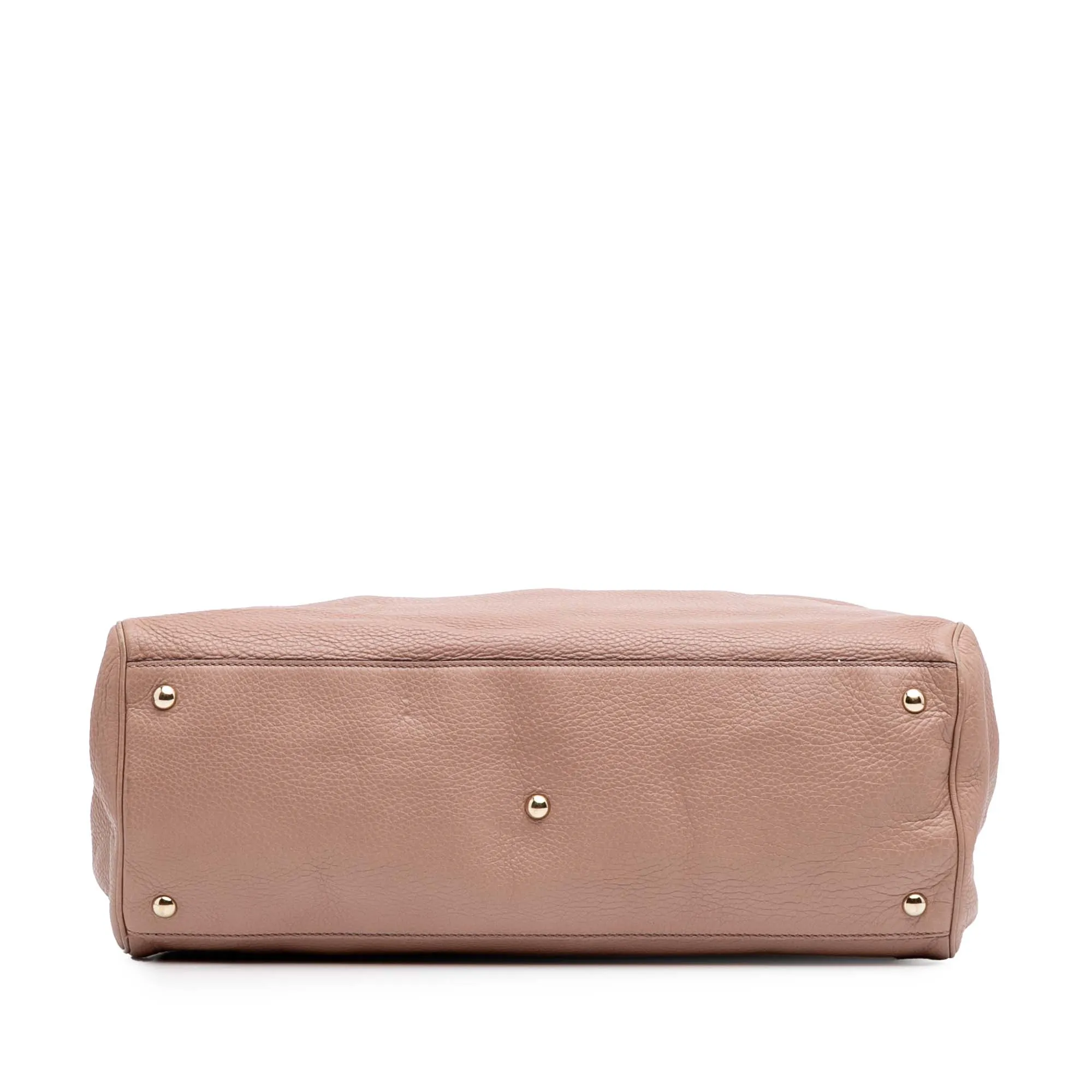 Large Calfskin Bamboo Shopper Satchel