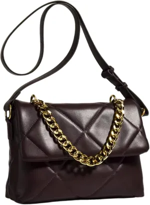 Large Capacity Quilted Bag Flap Bags for Women Trendy Tote Shoulder Crossbody Bags Travel Handbags with a Golden Chain