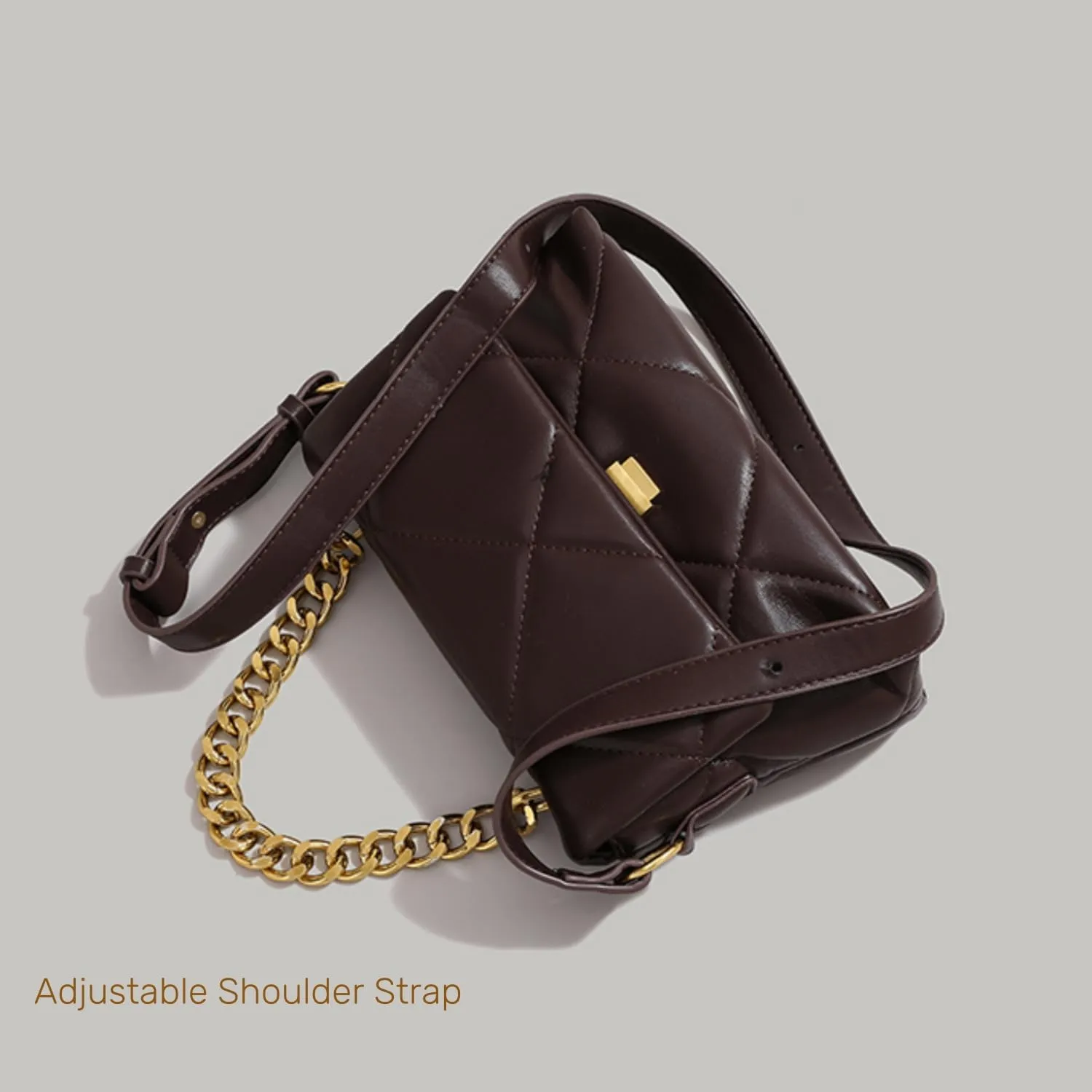 Large Capacity Quilted Bag Flap Bags for Women Trendy Tote Shoulder Crossbody Bags Travel Handbags with a Golden Chain