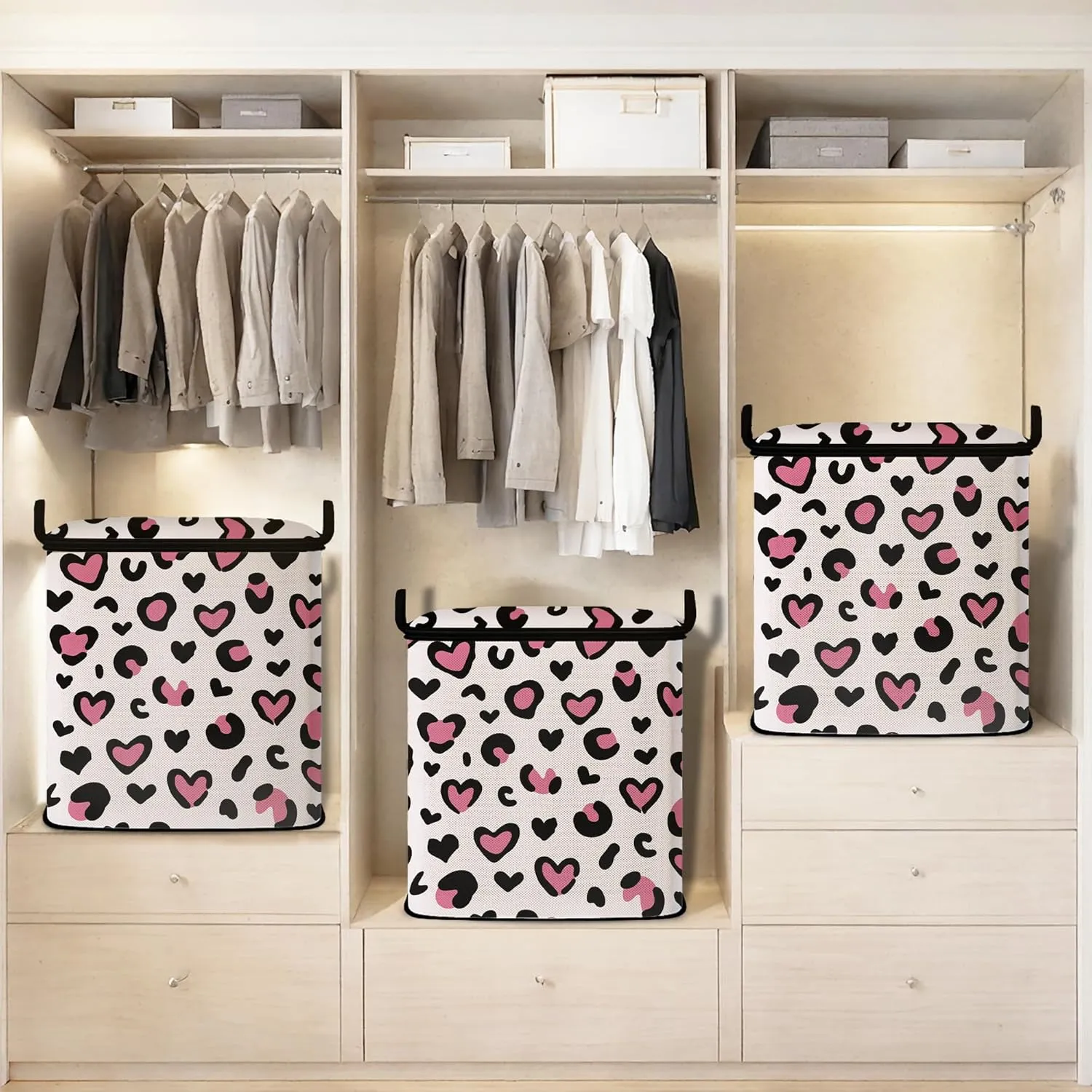 Large Comforter Storage Bag with Zipper,Closet Organizer for Clothes/Blankets/Quilts/Pillows,Fabric Storage Bags with Portable Handles 95L(2-Pack)