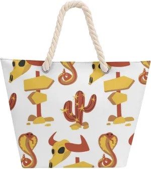 Large Tote Bag Women Cowboy Bull Skull Hobo Bag Travel Purse Oversize Shoulder Handbag for Work Beach
