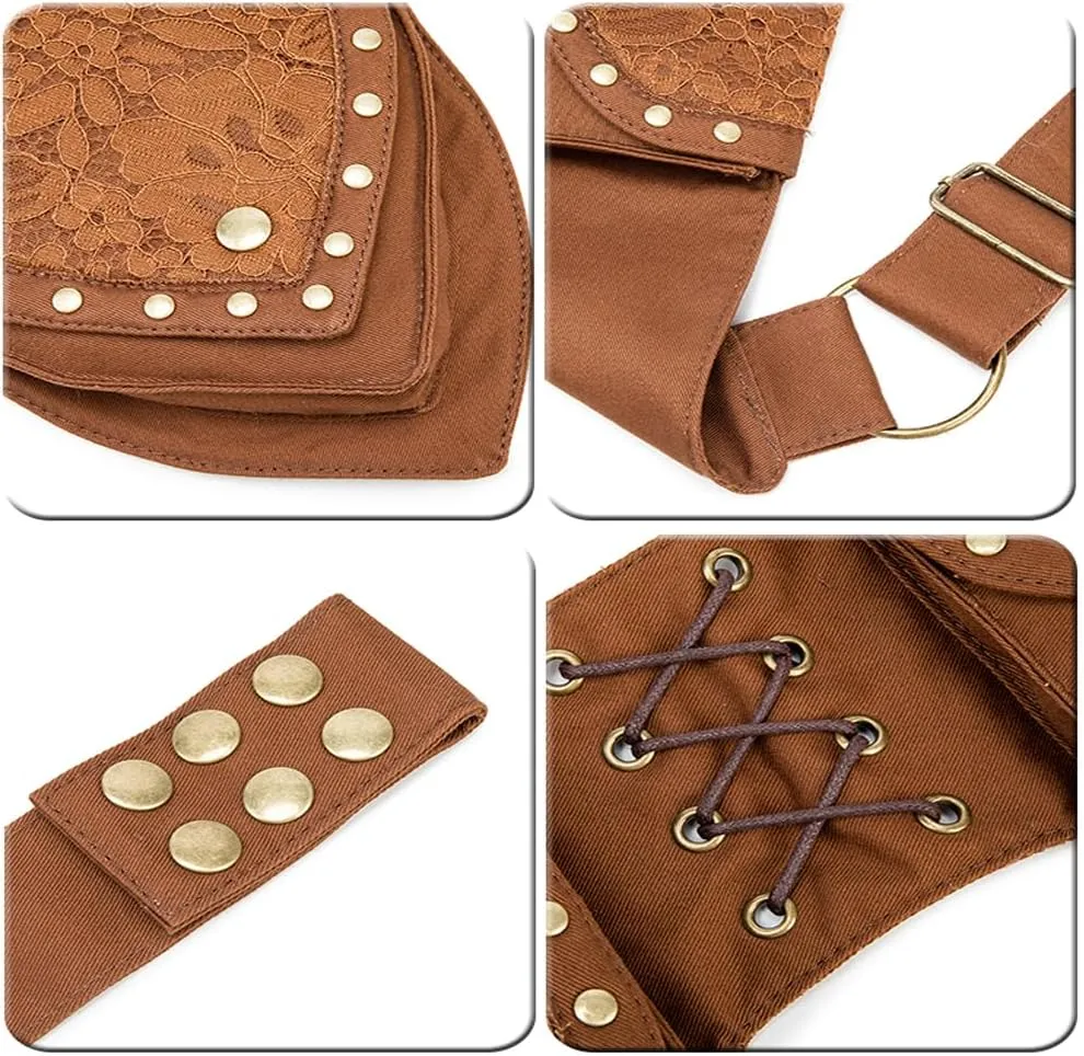 Larswon Renaissance Bag Leg Pouch for Women Renaissance Belt Festival Hip Thigh Pack