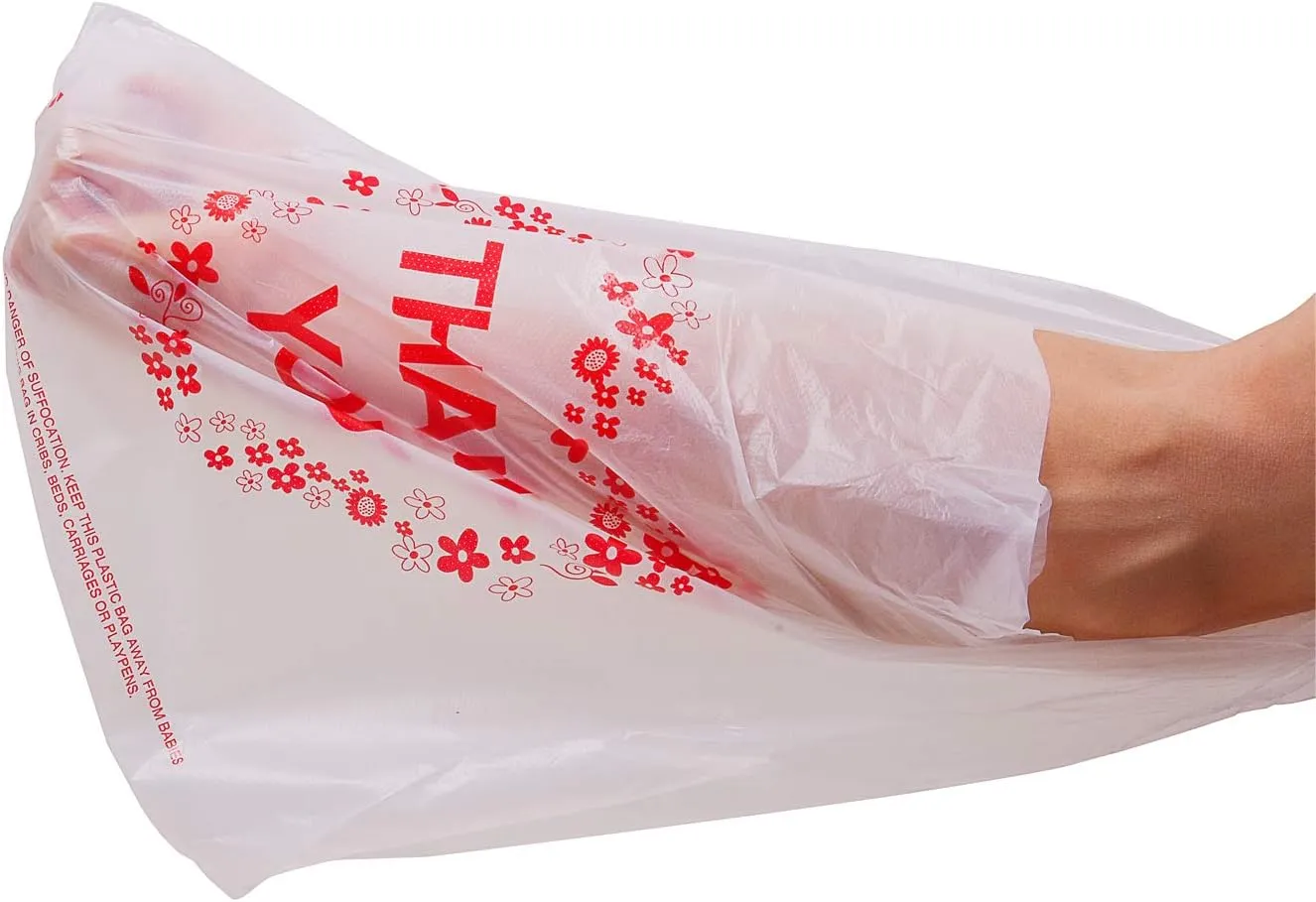 LazyMe Thank You T Shirt Bags Plastic Grocery Bags with Handles for Merchandise and Supernarket, Bolsas De Plastico Para Negocio, 12 x 20 Inch (200 pcs)