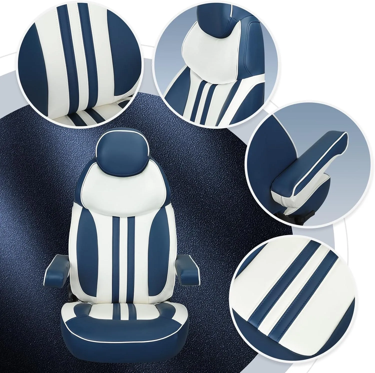 Leader Accessories High Back Luxury Reclining Pontoon Captains Chair Bucket Boat Seat Yacht Seat with Armrests