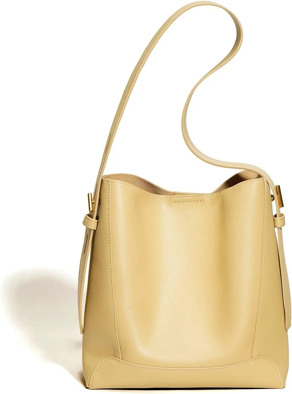 Leather Bag Bucket Bag Niche Design Large -Capacity Bert Bag Wild Shoulder Leather Crossbody Women's Bag (Color : Yellow)