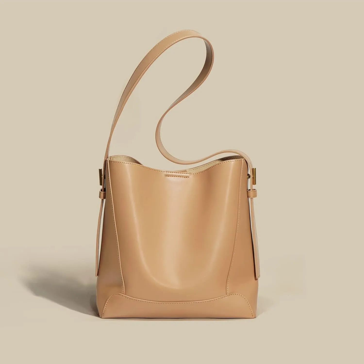 Leather Bag Bucket Bag Niche Design Large -Capacity Bert Bag Wild Shoulder Leather Crossbody Women's Bag (Color : Yellow)