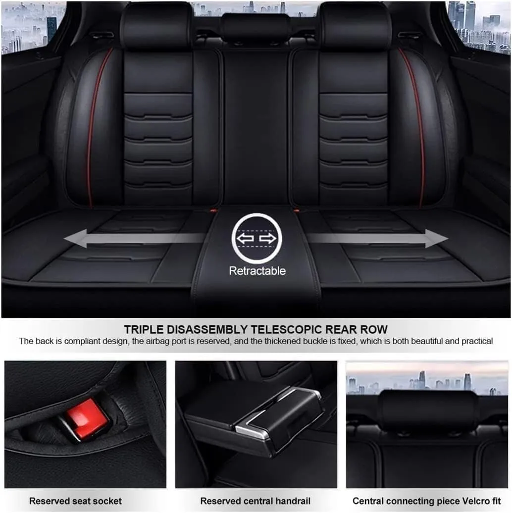 Leather Car Seat Covers Fit for Ligier JS50 2000-2024, 5 Seats Comfortable Non-Slip Seat Covers, Nappa Leather Sport Seat Cover, Car Seat Cover Full Set, Luxury Seat Covers Fit(Blue)