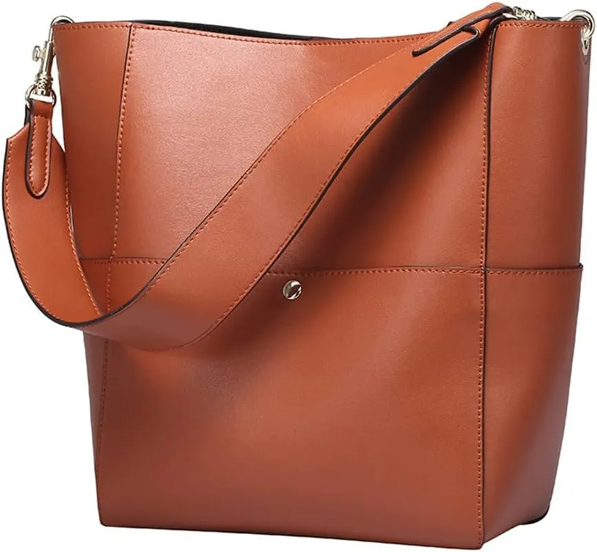 Leather Female Bag Bucket Bag Retro Female Bag Foreign Trade Female Bag Diagonal Span Bag