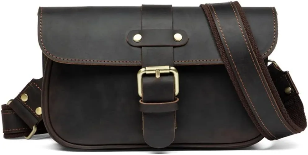 Leather Mailman Men's Bag Messenger Bag Retro Leather Casual Men's Shoulder Bag Small Backpack