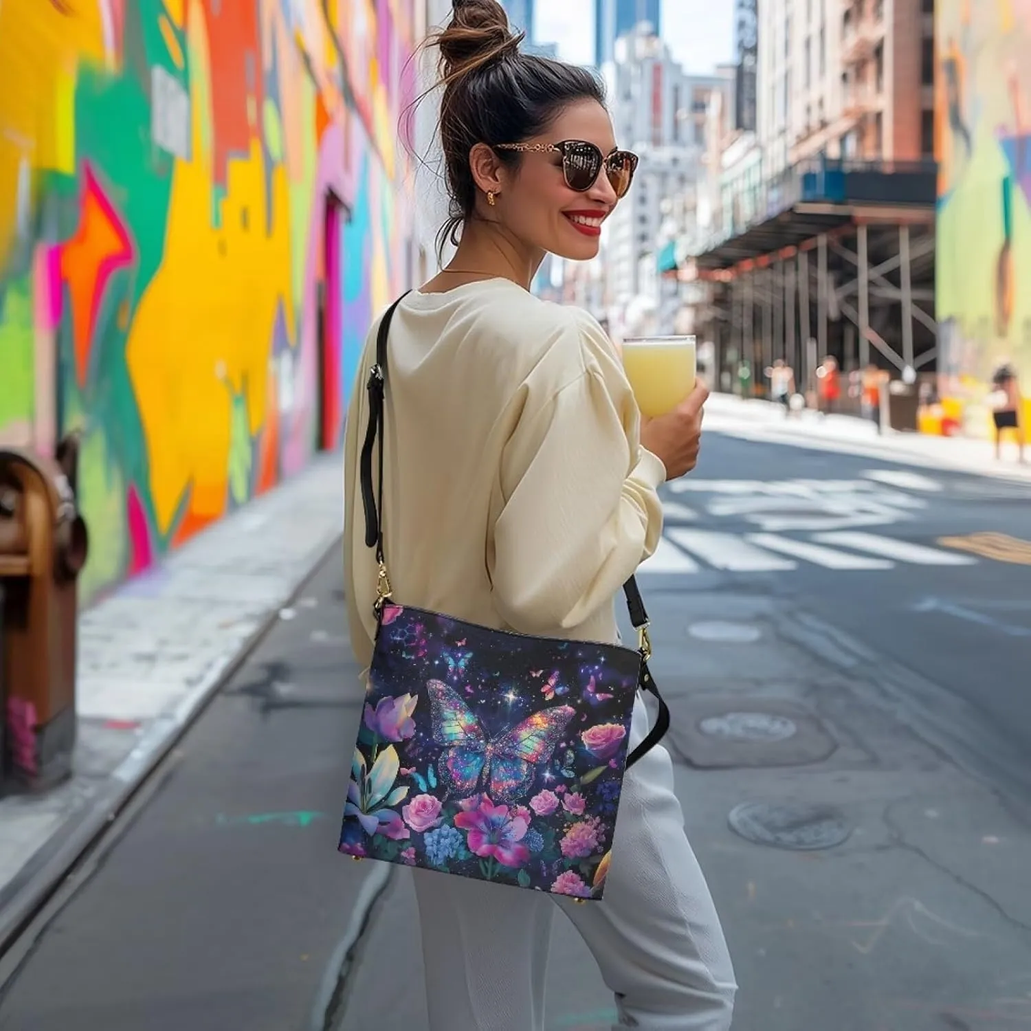 Leather Shoulder Bag Extra Large Bucket Handbags for Women Travel Party with Pockets Tote Purse Bags