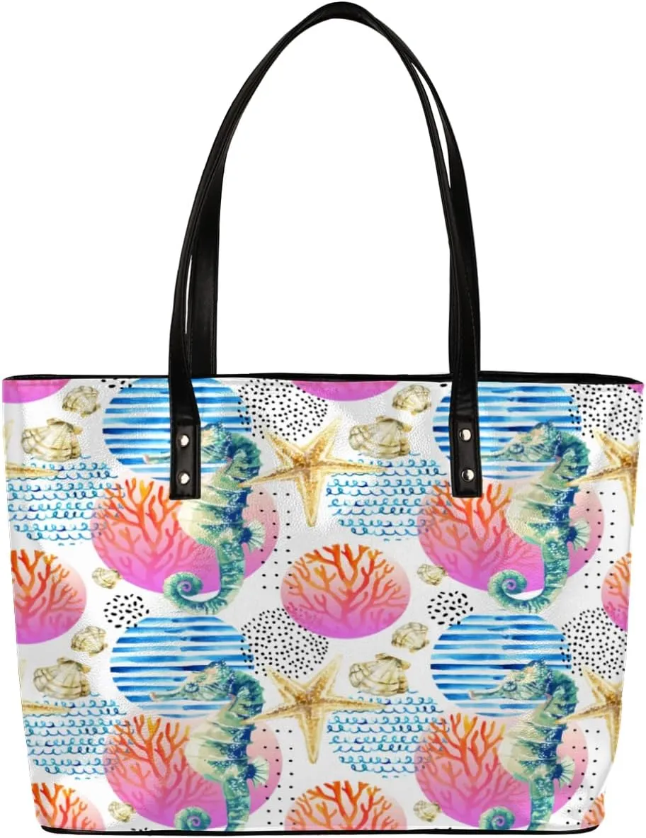 Leather Tote Bag for Women Fashion Shoulder Bag Purses and Handbags Large Capacity Satchel Bags for Work Travel