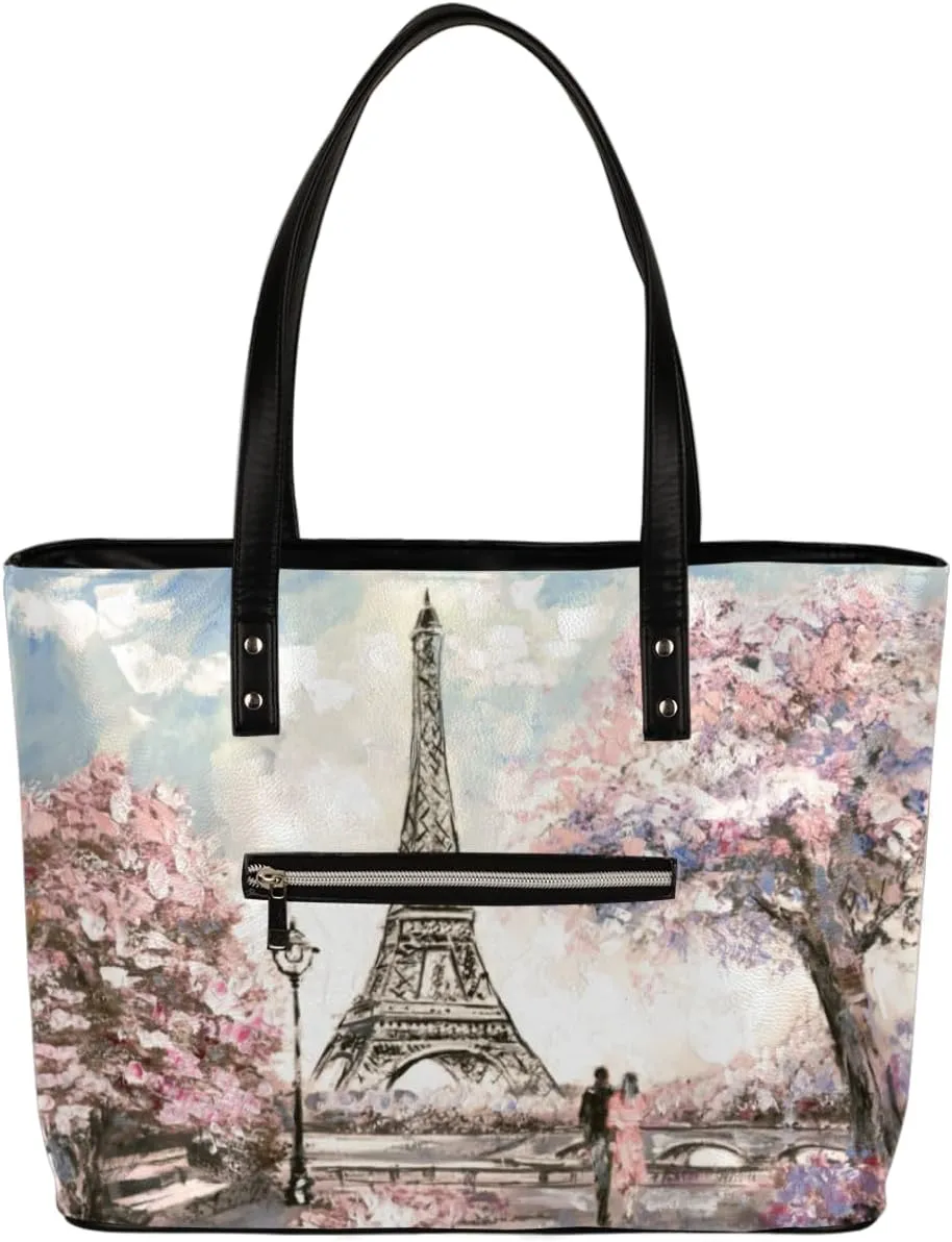 Leather Tote Bag for Women Fashion Shoulder Bag Purses and Handbags Large Capacity Satchel Bags for Work Travel