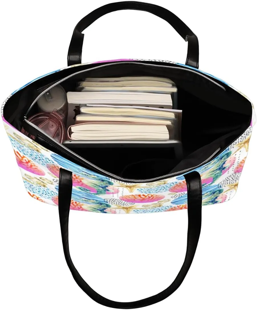 Leather Tote Bag for Women Fashion Shoulder Bag Purses and Handbags Large Capacity Satchel Bags for Work Travel