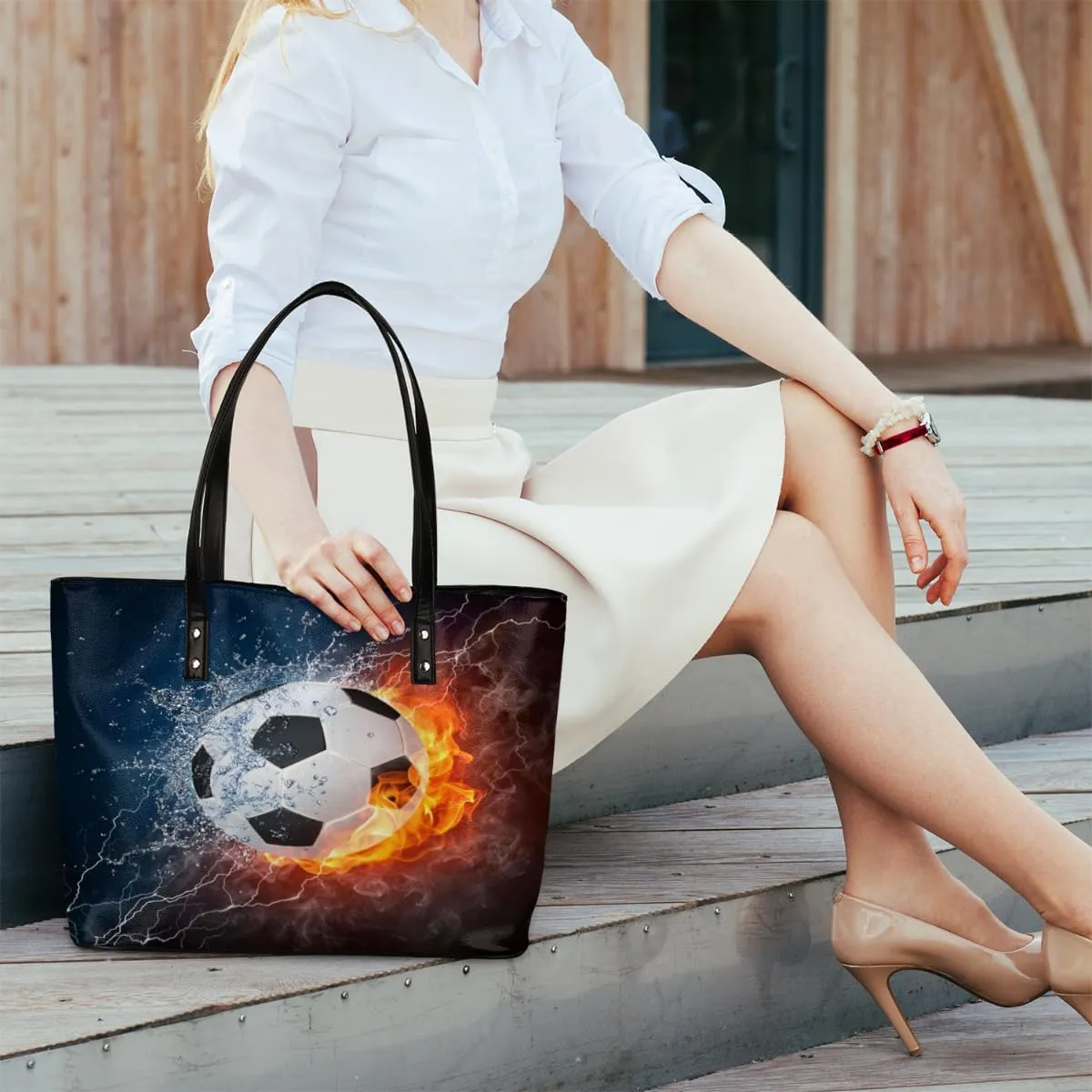Leather Tote Bag for Women Fashion Shoulder Bag Purses and Handbags Large Capacity Satchel Bags for Work Travel