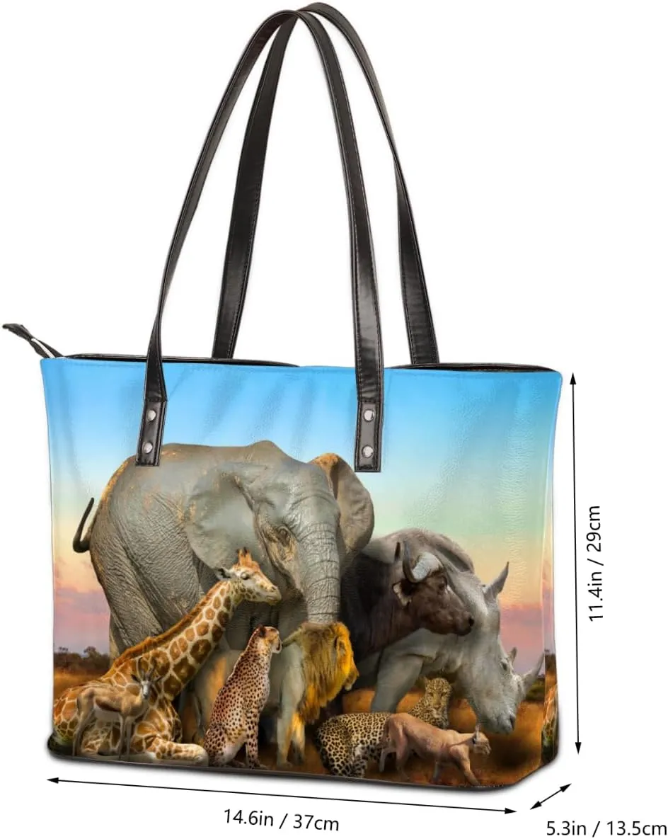 Leather Tote Bag for Women Fashion Shoulder Bag Purses and Handbags Large Capacity Satchel Bags for Work Travel