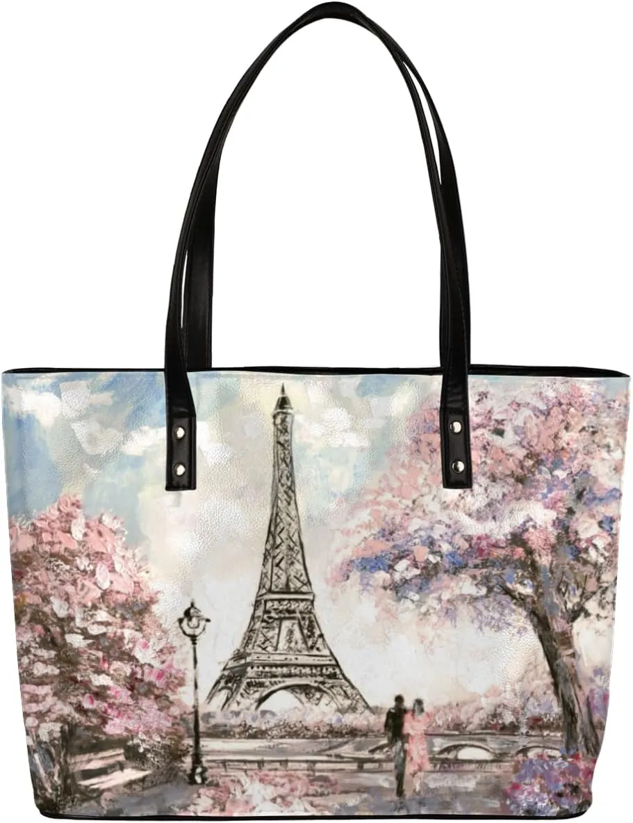 Leather Tote Bag for Women Fashion Shoulder Bag Purses and Handbags Large Capacity Satchel Bags for Work Travel