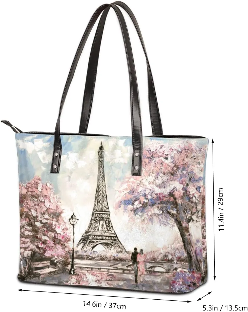 Leather Tote Bag for Women Fashion Shoulder Bag Purses and Handbags Large Capacity Satchel Bags for Work Travel