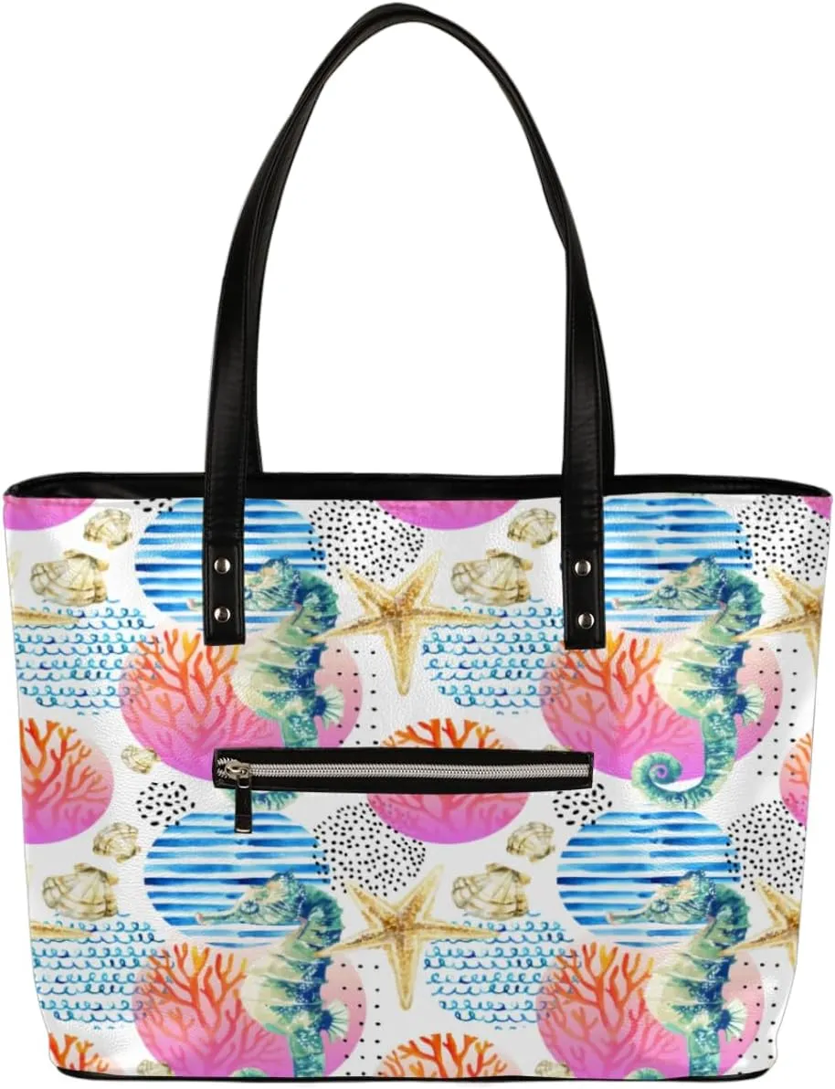 Leather Tote Bag for Women Fashion Shoulder Bag Purses and Handbags Large Capacity Satchel Bags for Work Travel