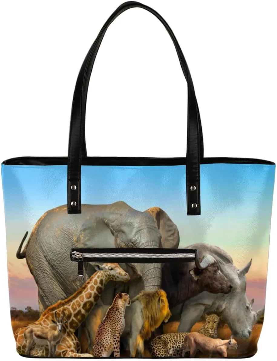 Leather Tote Bag for Women Fashion Shoulder Bag Purses and Handbags Large Capacity Satchel Bags for Work Travel