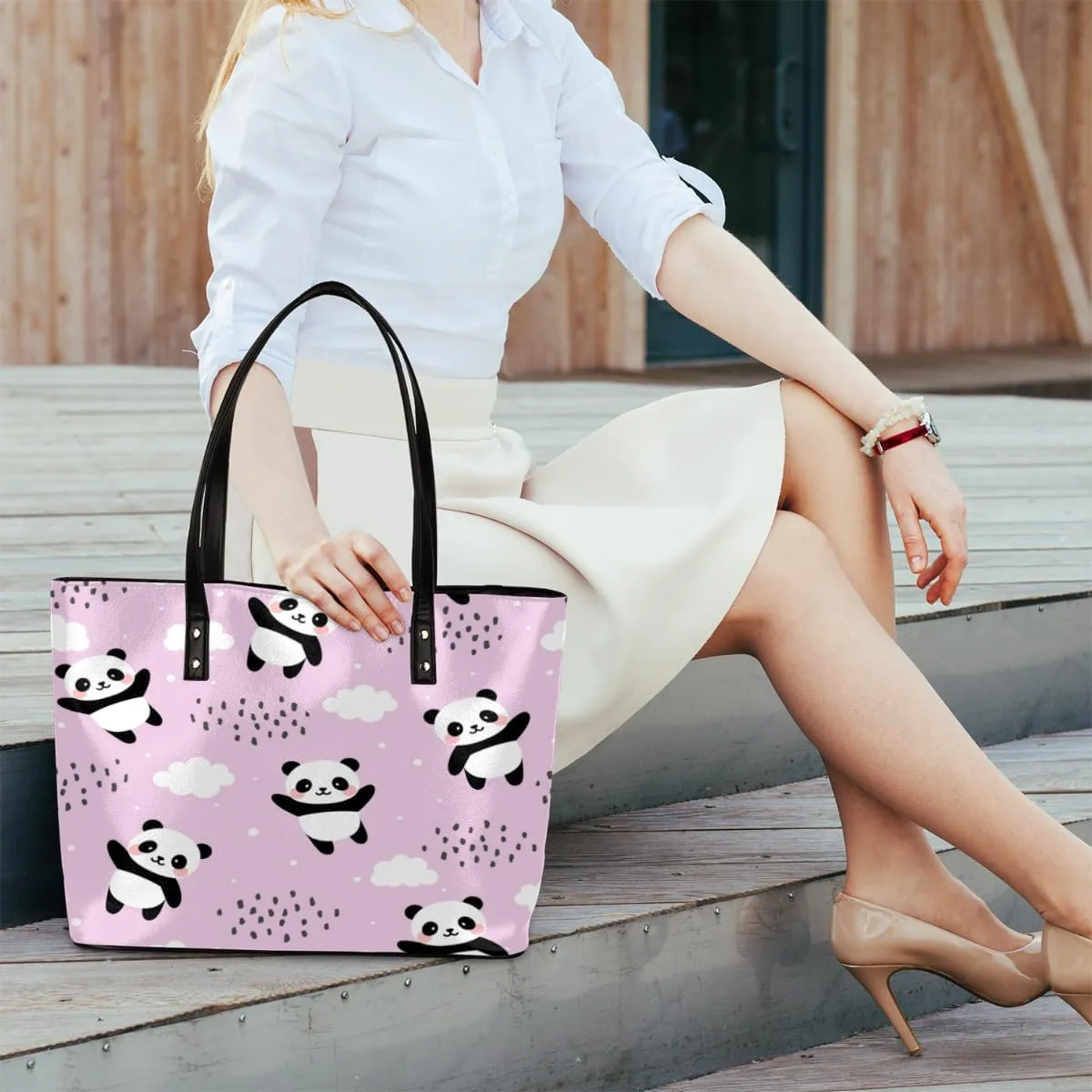 Leather Tote Bag for Women Fashion Shoulder Bag Purses and Handbags Large Capacity Satchel Bags for Work Travel