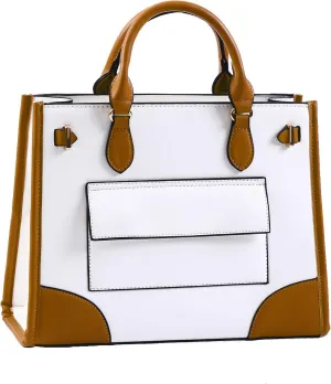 Leather Tote Bag for Women Work Medium Satchel Bags for Women with 5 Pockets Womens Purse for Work and Office