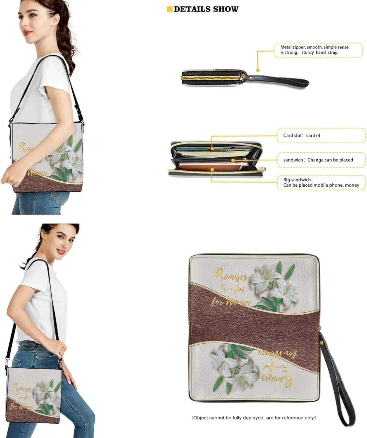 Leather Tote Bag Set Large Bucket Hobo Bag Satchel Purse with Leather Wristlet Wallet