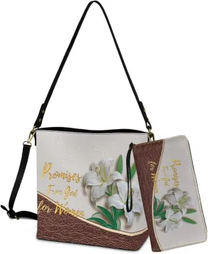 Leather Tote Bag Set Large Bucket Hobo Bag Satchel Purse with Leather Wristlet Wallet