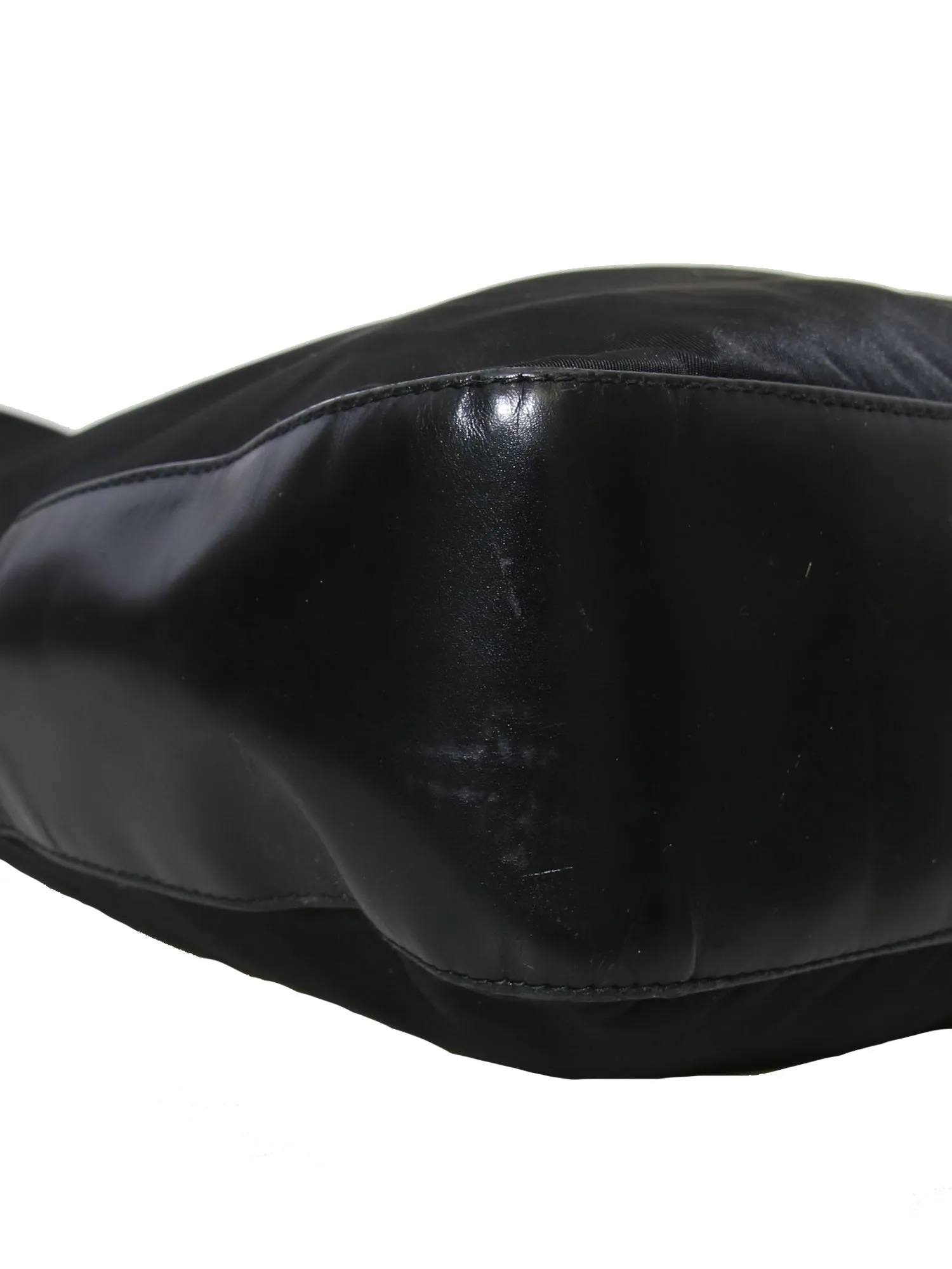 Leather-Trimmed Tessuto Hobo Bag