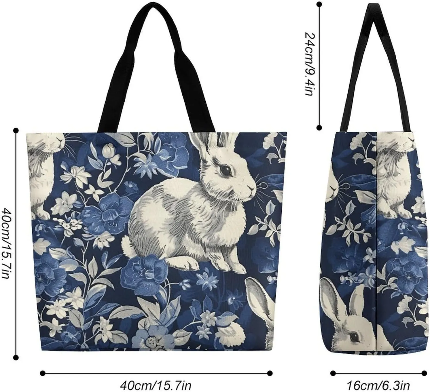 Leaves And Panther Tote Bags, Reusable Grocery Bags, Large Shopping Bag, Shoulder Bag for Women