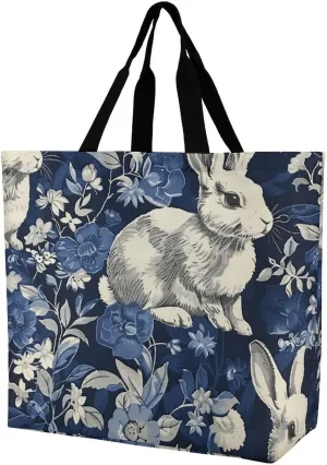 Leaves And Panther Tote Bags, Reusable Grocery Bags, Large Shopping Bag, Shoulder Bag for Women
