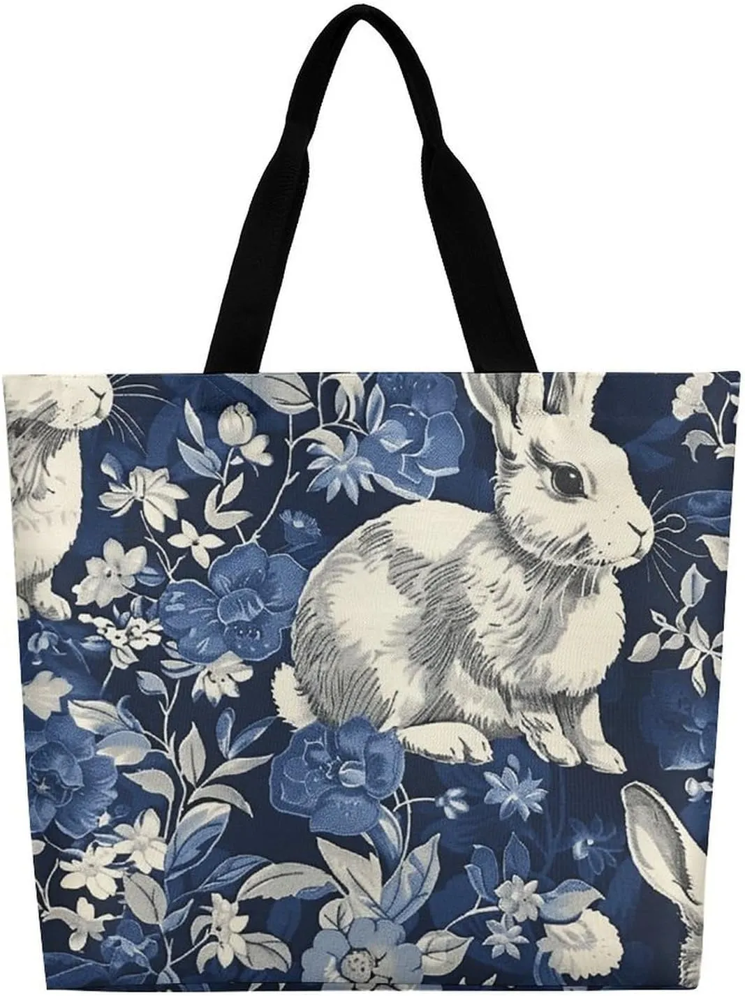 Leaves And Panther Tote Bags, Reusable Grocery Bags, Large Shopping Bag, Shoulder Bag for Women
