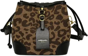 Leopard Print Drawstring Bucket Bag Cheetah Pu Leather Crossbody Drawstring Bucket Handbag Hobo Bag